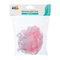 Мочалка для тела Рыжий кот "Бантик" нейлон ассорти (1/50/300)