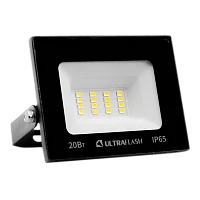 Прожектор светодиодный Ultraflash UFD001 20W 230V 6500К черный (1/20)