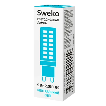 Лампа светодиодная Sweko JCD G9 9W 4000К 230V "Кукуруза" (1/10/100)
