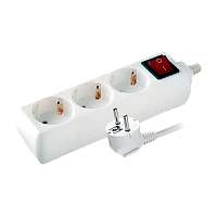 Удлинитель Volsten 3р.С/З 10A 3.0м с выкл. ПВС 3x0.75мм² IP20 белый (1/40)