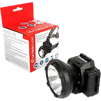 Фонарь налобный Ultraflash LED5364 0.5W 1LED от аккумулятора 2 режима черный (1/5/100)