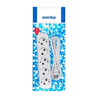 Удлинитель Smartbuy 5р.Б/З 10A 3.0м ПВС 2x1мм² белый