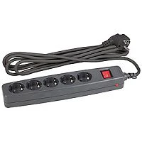 Сетевой фильтр ЭРА SF 5р.С/З 10A 4.0м со шторкой черный (1/20)