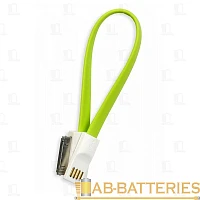 Кабель Smartbuy iK-402m USB (m)-Apple 30pin (m) 0.2м 1.4A силикон зеленый (1/350)