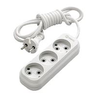 Удлинитель Makel 3р.Б/З 3.0м белый MGP123 (1/10)