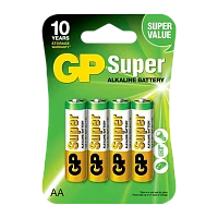 Батарейка GP Super LR6 AA BL4 Alkaline 1.5V (4/40/320) R