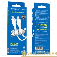 Кабель Borofone BX49 Lightning (m)-Type-C (m) 1м 3.0A 20W ПВХ белый (1/360)