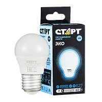 Лампа светодиодная Старт Sphere G45 E27 7W 6500К 220V шар WS матовая (1/10/100)