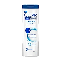 Шампунь Clear Основной Уход 380мл 2 в 1 (1/12)
