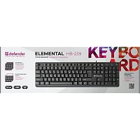 Клавиатура проводная Defender HB-239 RU Elemental классическая USB 1.8м черный (1/20)