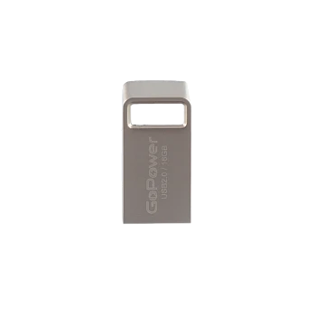 Флеш-накопитель GoPower MINI 16GB USB2.0 металл серебряный (1/50/1000)