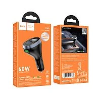 Автомобильное З/У HOCO Z61A 1USB+2Type-C 60W QC3.0 / PD3 черный