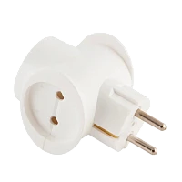 Разветвитель Toker 3T1 1р.С/З 2р.Б/З 16A белый (1/50)