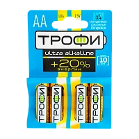 Батарейка Трофи ULTRA LR6 AA BL4 Alkaline 1.5V (4/40/640/20480)