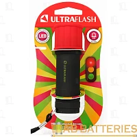 Фонарь универсальный Ultraflash LED15001-A 0.8W 9LED от батареек IP44 черный красный (1/6/96)