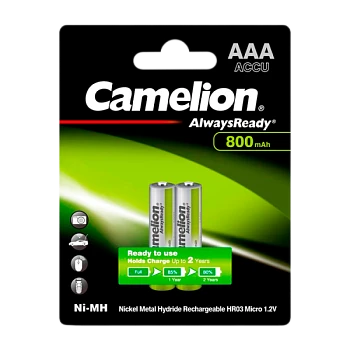 Аккумулятор предзаряженный RTU Camelion HR03 AAA BL2 NI-MH Always Ready 1.2V 800mAh (2/24/480)
