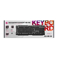 Клавиатура беспроводная Defender HB-195 Element классическая USB мультимед. черный (1/20)