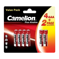 Батарейка Camelion Plus LR03 AAA BL4+2 Alkaline 1.5V (6/72/864)