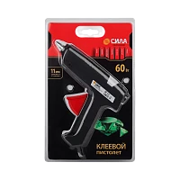 Клеевой пистолет СИЛА SGG60-01 60Bт под стержень 11мм в комплекте 11мм х 7cм 2 шт.