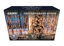 Гирлянда Старт НГ 240LED 3*2м занавес медь 8 режимов