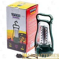 Фонарь туристический Трофи TK35 3.8W 35LED от аккумулятора зеленый (1/24/96)