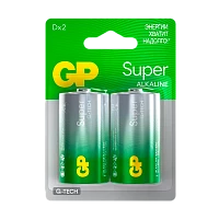 Батарейка GP Super G-Tech LR20 D BL2 Alkaline 1.5V (2/20/160)