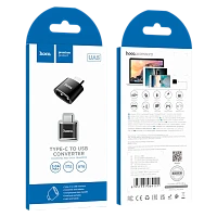 Переходник HOCO UA5 Type-C (m)-USB (f) пластик черный (1/36/360)