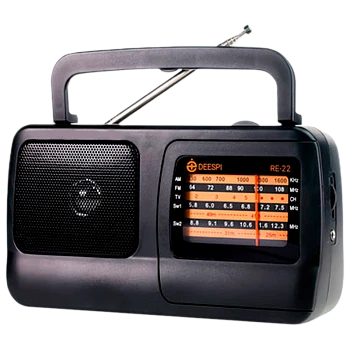 Радиоприемник DEESPI RE-22/409 пластик AM/FM/SW1-2/TV черный (1/40) 