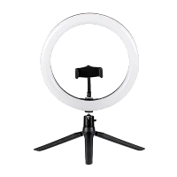 Светильник кольцевой Camelion KD-849 10W 5V на основании 1.8м держатель черный (1/20)