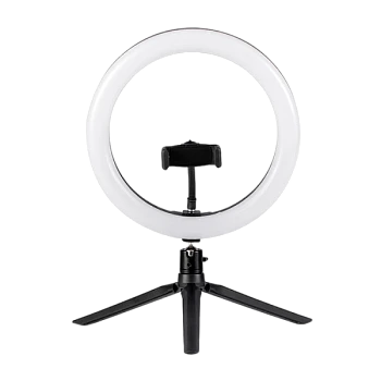 Светильник кольцевой Camelion KD-849 10W 5V на основании 1.8м держатель черный (1/20)