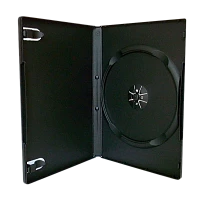 Футляр для DVD (slim),  (7мм)  черный, глянец   new      (100)