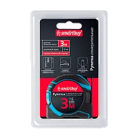 Рулетка измерительная Smartbuy Tools 3м*16мм резина фиксатор ударопрочный корпус голубой