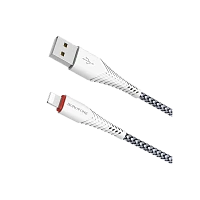 Кабель Borofone BX25 USB (m)-Lightning (m) 1м 2.4A нейлон белый (1/360)