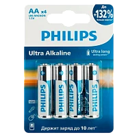 Батарейка Philips ULTRA LR6 AA BL4 Alkaline 1.5V (4/48/960)