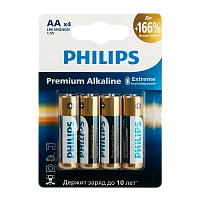Батарейка Philips Premium LR6 AA BL4 Alkaline 1.5V картон (4/48/144/17280)
