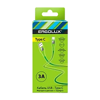 Кабель Ergolux ELX-CDC02-C05 USB (m)-Type-C (m) 1.2м 3.0A зеленый в коробке (1/10/240)