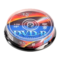 Диск DVD-R VS Inkjet print 4.7GB 16x 10шт. cake box (10/200)