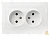 Розетка Smartbuy 2-местная без заземления 10А белая, керамика "Венера"