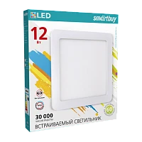 Светильник настенный Smartbuy SBL-SqSDL-12-4K 12W 220V 1LED IP20 накладной белый (1/40)
