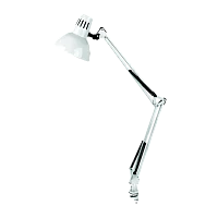 Светильник настольный Camelion KD-312 60W 230V E27 струбцина белый (1/12)