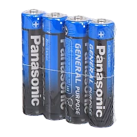 Батарейка Panasonic GENERAL Purpose R03 AAA Shrink 4 1.5V (4/60/1200/86400)