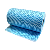 Салфетка Рыжий кот 25х30см 30шт. вискоза,полиэстер  с перфорацией в рулоне голубой (1/20)