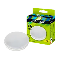 Лампа светодиодная Ergolux GX53 9W 3000К 172-265V таблетка матовая (1/10/100)