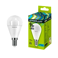 Лампа светодиодная Ergolux G45 E14 9W 4000К 172-265V шар (1/10/100)