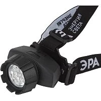 Фонарь налобный ЭРА GB-604 2W 18LED от батареек 4 режима черный (1/10/60)