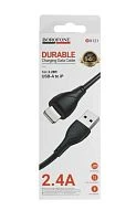 Кабель Borofone BX121 USB (m)-Lightning (m) 1м 2.4A ПВХ черный (1/360)