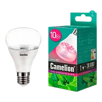 Лампа светодиодная Camelion 10W 220-240V груша ФИТО для растений (1/10/100)