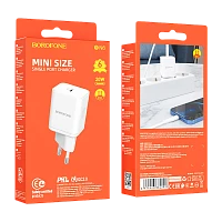 Сетевое З/У Borofone BN6 Type-C 3.0A 20W QC3.0 белый (1/140)