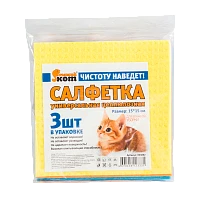 Салфетка Рыжий кот 15х15см 3шт. целлюлоза ассорти (1/58)