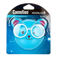 Ночник Camelion NL-242 "Медведи очкарики" 0.5W 220V в розетку синий (1/24/72)